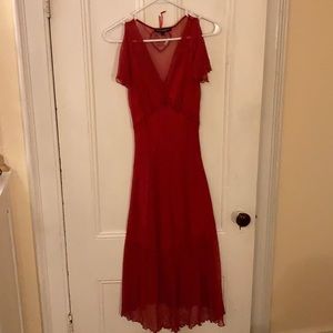 Vintage crimson silk Betsey Johnson dress size S
